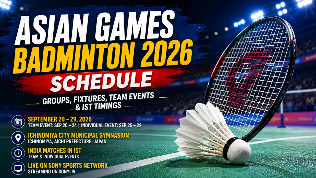 Asian Games 2026 Badminton Schedule - India matches, team and individual events, medal dates
