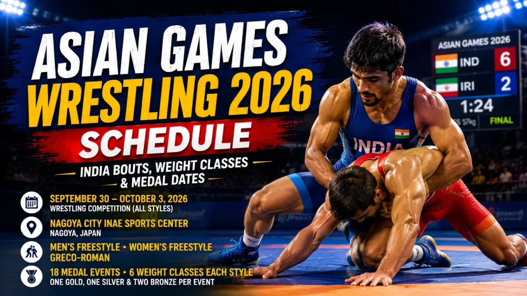 Asian Games 2026 Wrestling Schedule - India bouts, weight classes and medal dates