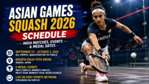 Asian Games Squash Schedule 2026 - India matches, events and medal dates