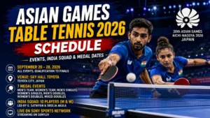 Table Tennis Asian Games 2026: Schedule, Events & Medal Dates