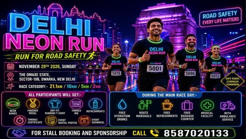 Delhi Neon Run 2026 - upcoming marathon in Delhi NCR, November 29