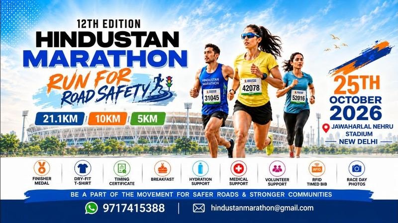 Hindustan Marathon 12th Edition 2026 - upcoming marathon in Delhi NCR, October 25
