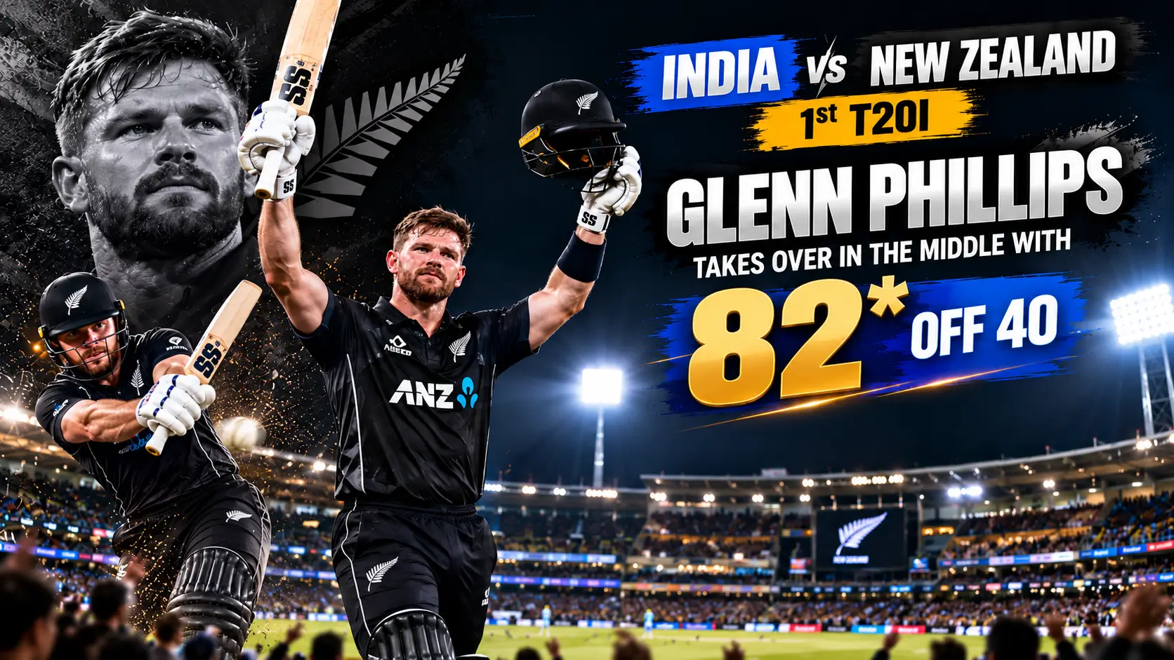 Glenn Phillips Powers New Zealand to 82