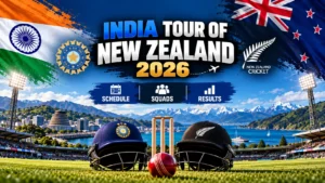 India tour of New Zealand 2026 illustration for the T20I, ODI and Test series